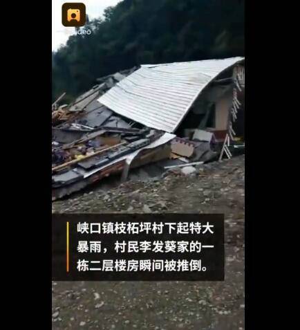 湖北村民50萬建的新房被洪水沖倒，一家人居無定所(圖2)